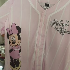 Disney Light Pink Minnie Mouse Button-Up Shirt